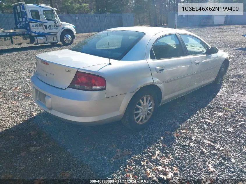 2002 Chrysler Sebring Lx/Lx Plus VIN: 1C3EL46X62N199400 Lot: 40798083