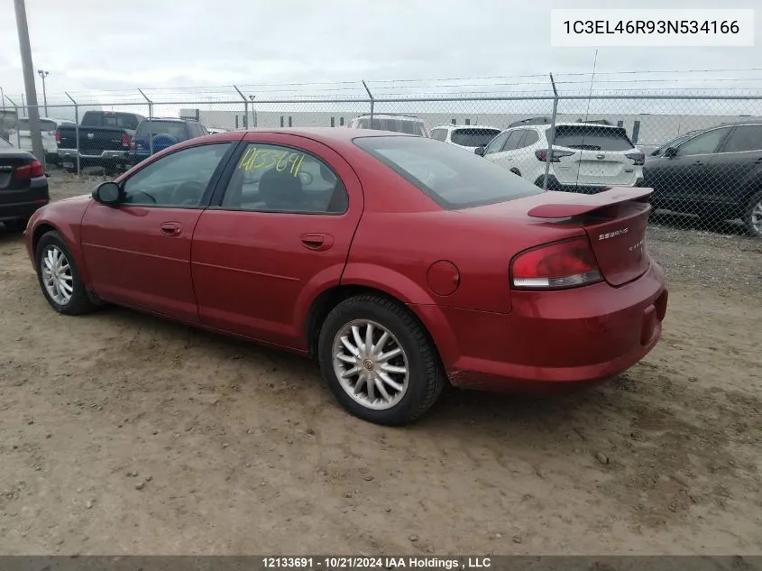 2003 Chrysler Sebring VIN: 1C3EL46R93N534166 Lot: 12133691