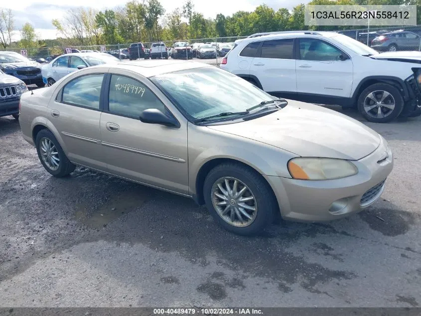 2003 Chrysler Sebring Lxi VIN: 1C3AL56R23N558412 Lot: 40489479