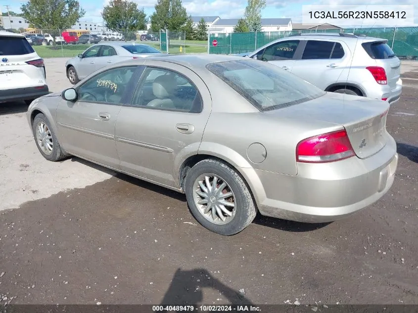 2003 Chrysler Sebring Lxi VIN: 1C3AL56R23N558412 Lot: 40489479