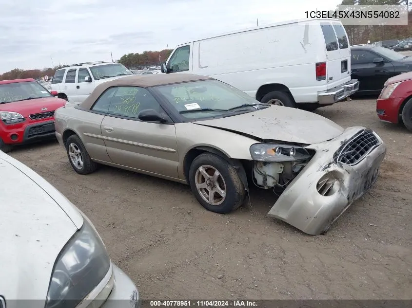 2003 Chrysler Sebring Lx VIN: 1C3EL45X43N554082 Lot: 40778951