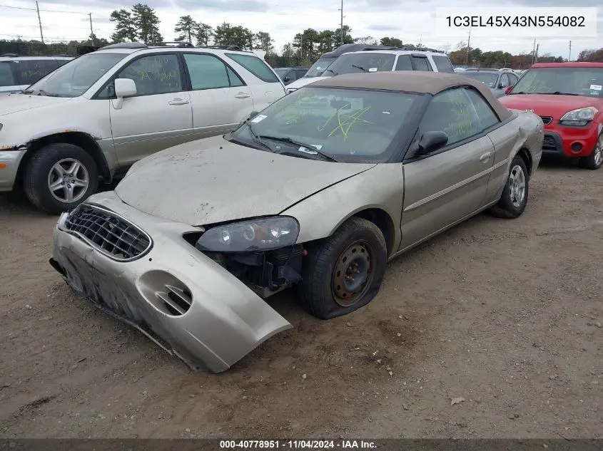 2003 Chrysler Sebring Lx VIN: 1C3EL45X43N554082 Lot: 40778951