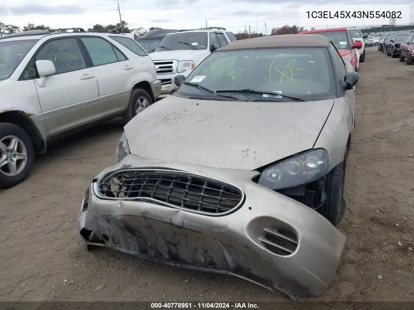 2003 Chrysler Sebring Lx VIN: 1C3EL45X43N554082 Lot: 40778951