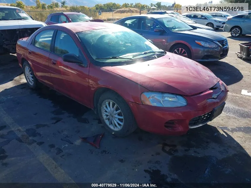 2003 Chrysler Sebring Lx VIN: 1C3EL46T73N594698 Lot: 40779529