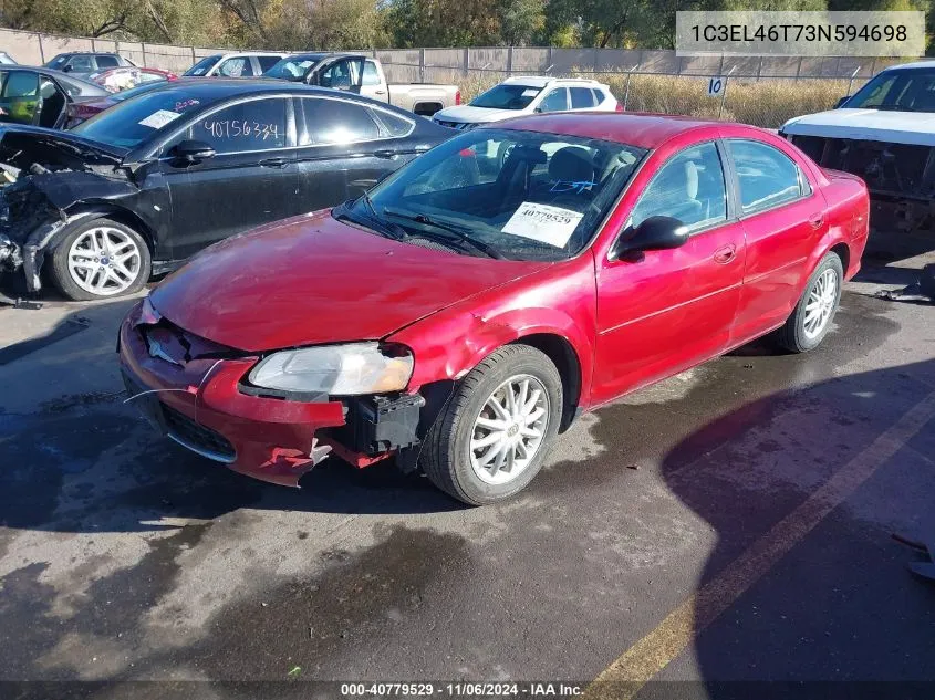 2003 Chrysler Sebring Lx VIN: 1C3EL46T73N594698 Lot: 40779529