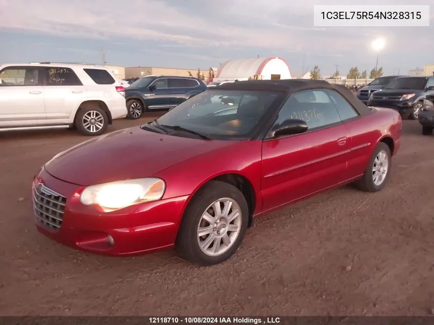 2004 Chrysler Sebring Gtc VIN: 1C3EL75R54N328315 Lot: 12118710