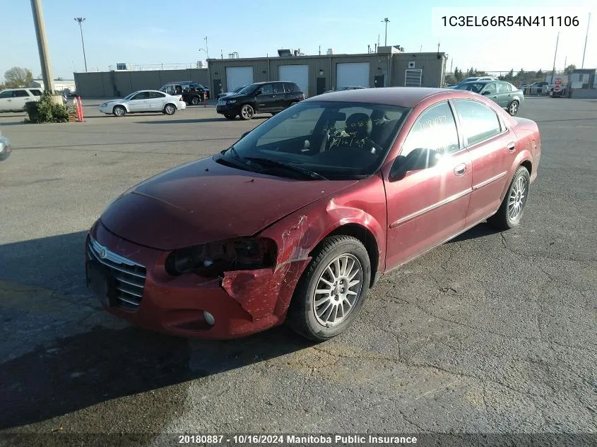 2004 Chrysler Sebring Limited VIN: 1C3EL66R54N411106 Lot: 20180887