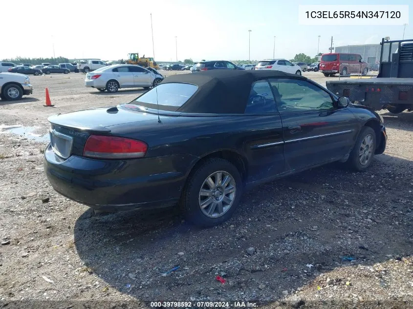 2004 Chrysler Sebring Limited VIN: 1C3EL65R54N347120 Lot: 39798592