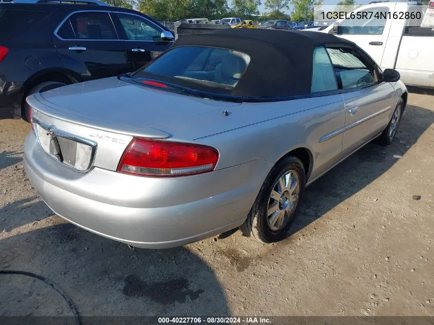 2004 Chrysler Sebring Limited VIN: 1C3EL65R74N162860 Lot: 40227706