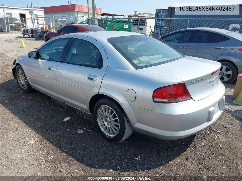 2004 Chrysler Sebring VIN: 1C3EL46X54N402487 Lot: 40309836