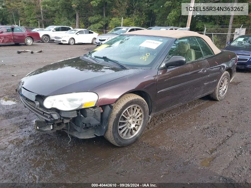 2004 Chrysler Sebring Lxi VIN: 1C3EL55R34N363262 Lot: 40443610