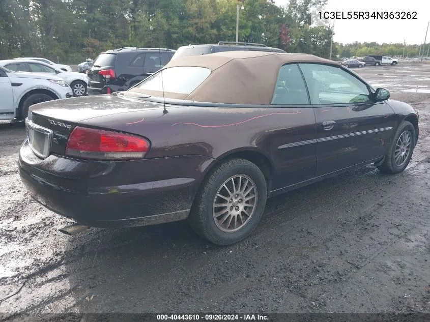 2004 Chrysler Sebring Lxi VIN: 1C3EL55R34N363262 Lot: 40443610