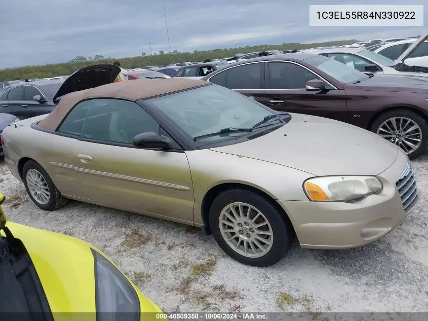 2004 Chrysler Sebring Lxi VIN: 1C3EL55R84N330922 Lot: 40509350