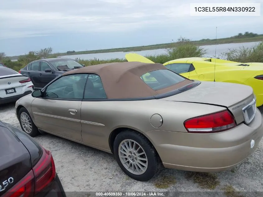 2004 Chrysler Sebring Lxi VIN: 1C3EL55R84N330922 Lot: 40509350