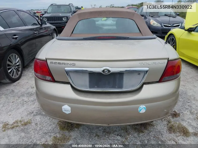 2004 Chrysler Sebring Lxi VIN: 1C3EL55R84N330922 Lot: 40509350