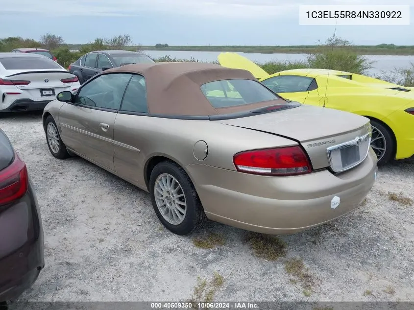 2004 Chrysler Sebring Lxi VIN: 1C3EL55R84N330922 Lot: 40509350