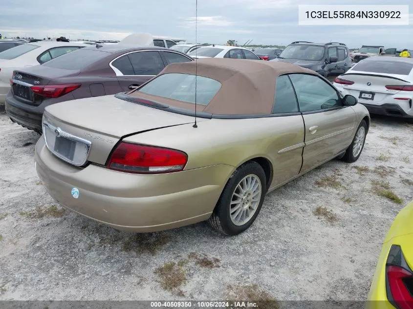 2004 Chrysler Sebring Lxi VIN: 1C3EL55R84N330922 Lot: 40509350