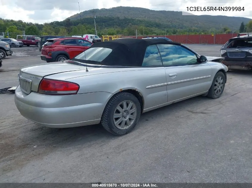 2004 Chrysler Sebring Limited VIN: 1C3EL65R44N399984 Lot: 40515670