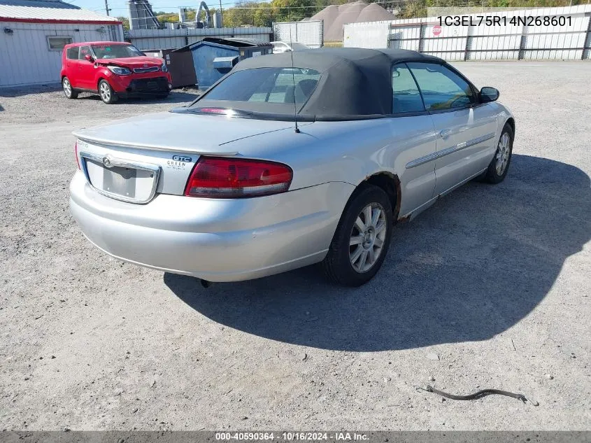 2004 Chrysler Sebring Gtc VIN: 1C3EL75R14N268601 Lot: 40590364