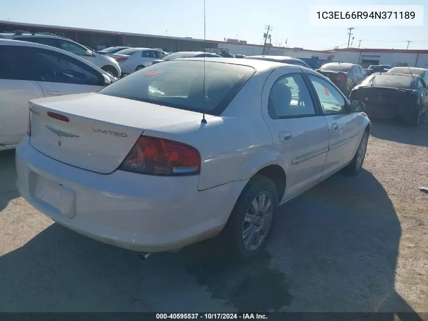 2004 Chrysler Sebring Limited VIN: 1C3EL66R94N371189 Lot: 40595537