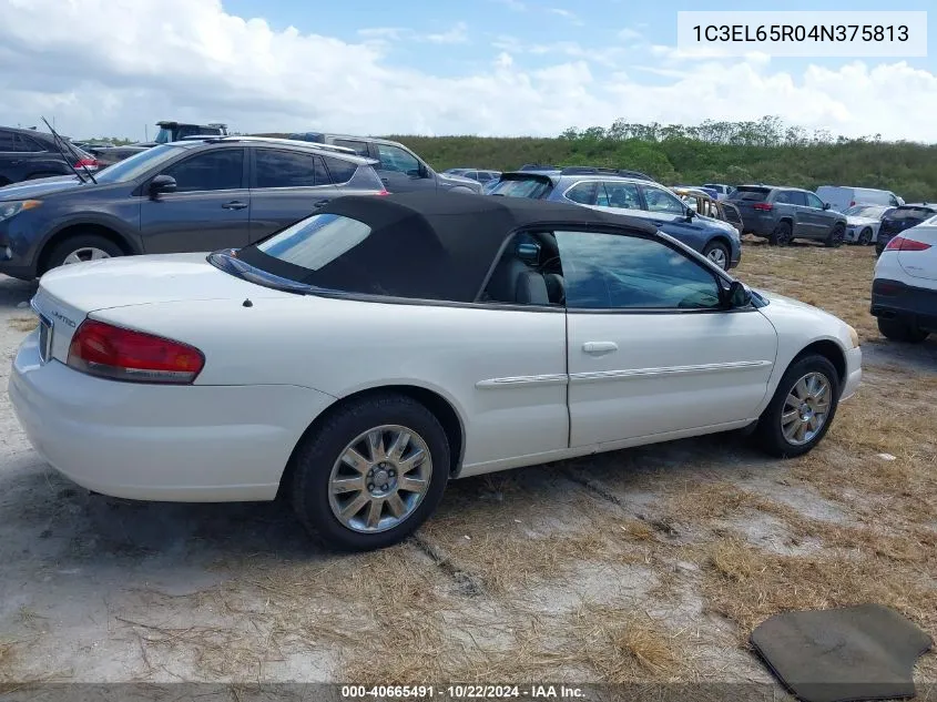 2004 Chrysler Sebring Limited VIN: 1C3EL65R04N375813 Lot: 40665491