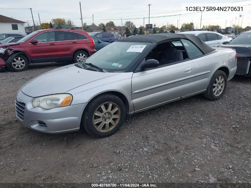 2004 Chrysler Sebring Gtc VIN: 1C3EL75R94N270631 Lot: 40769700