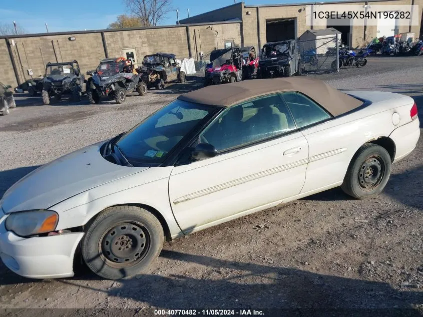 2004 Chrysler Sebring VIN: 1C3EL45X54N196282 Lot: 40770482