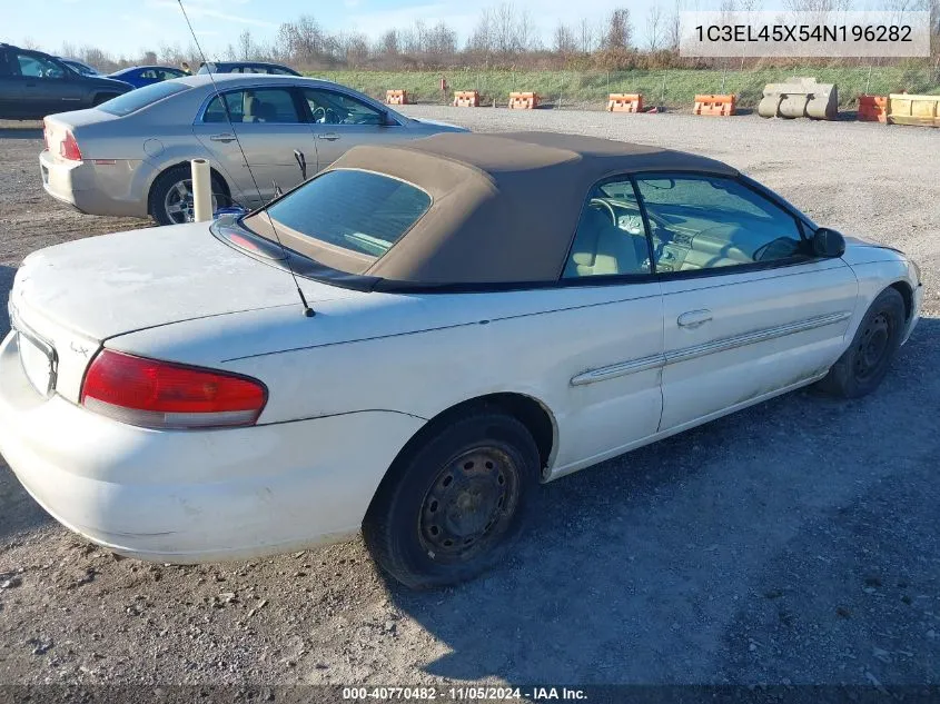 2004 Chrysler Sebring VIN: 1C3EL45X54N196282 Lot: 40770482