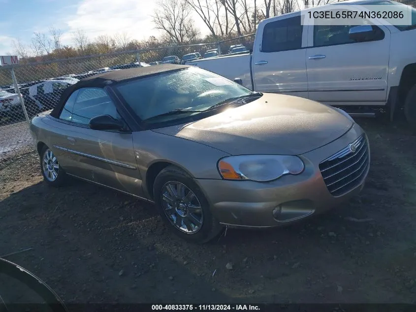 2004 Chrysler Sebring Limited VIN: 1C3EL65R74N362086 Lot: 40833375