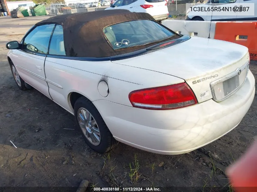 2004 Chrysler Sebring Limited VIN: 1C3EL65R54N162887 Lot: 40838188