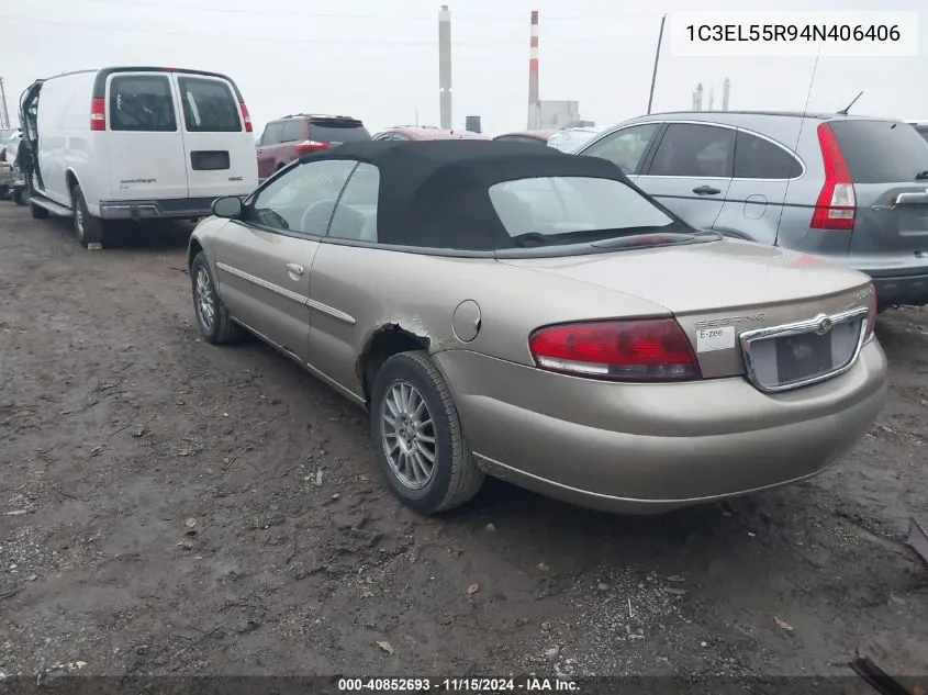 2004 Chrysler Sebring Lxi VIN: 1C3EL55R94N406406 Lot: 40852693