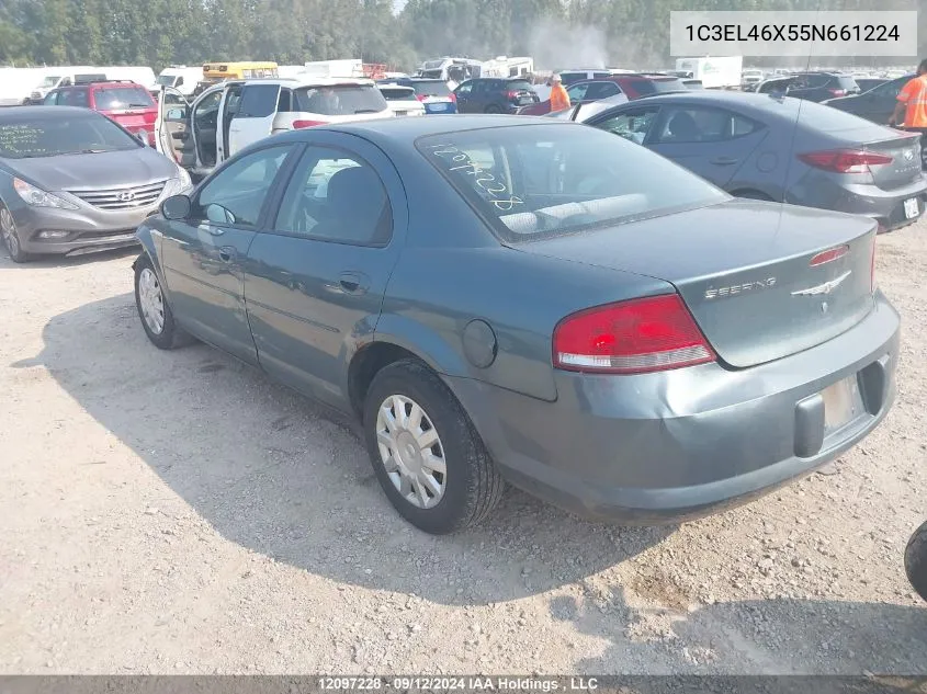 2005 Chrysler Sebring VIN: 1C3EL46X55N661224 Lot: 12097228