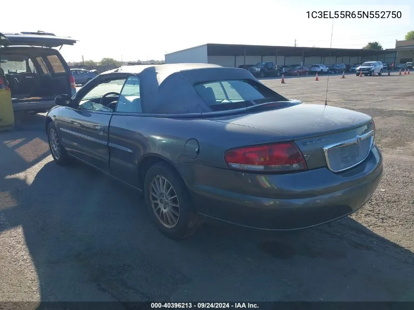 2005 Chrysler Sebring Touring VIN: 1C3EL55R65N552750 Lot: 40396213