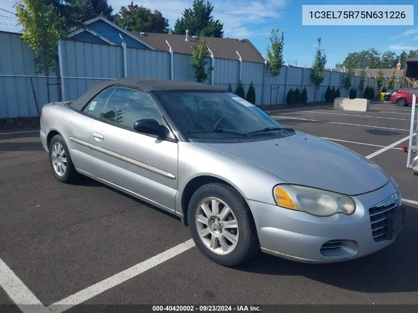 2005 Chrysler Sebring Gtc VIN: 1C3EL75R75N631226 Lot: 40420002