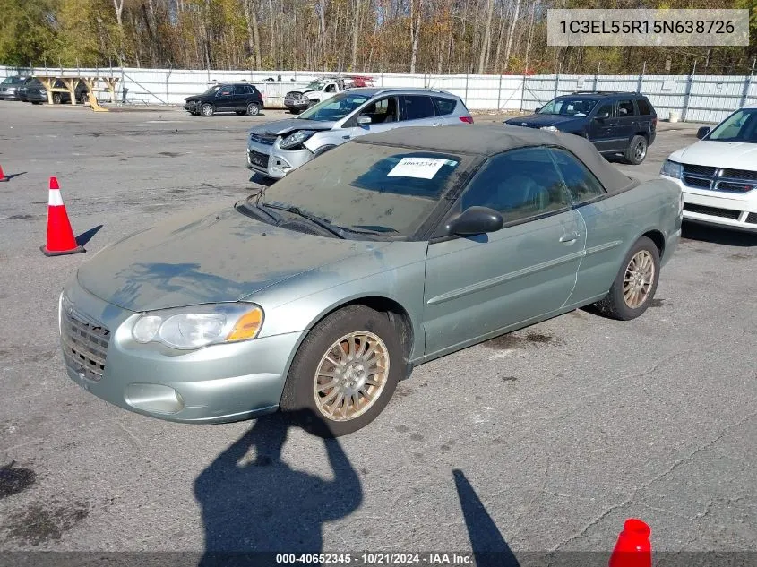 2005 Chrysler Sebring Touring VIN: 1C3EL55R15N638726 Lot: 40652345