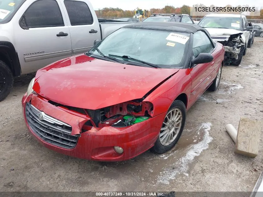 2005 Chrysler Sebring Touring VIN: 1C3EL55R55N650765 Lot: 40737249