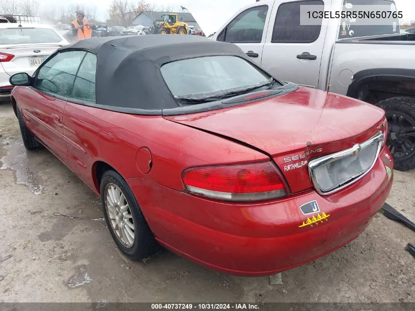 2005 Chrysler Sebring Touring VIN: 1C3EL55R55N650765 Lot: 40737249