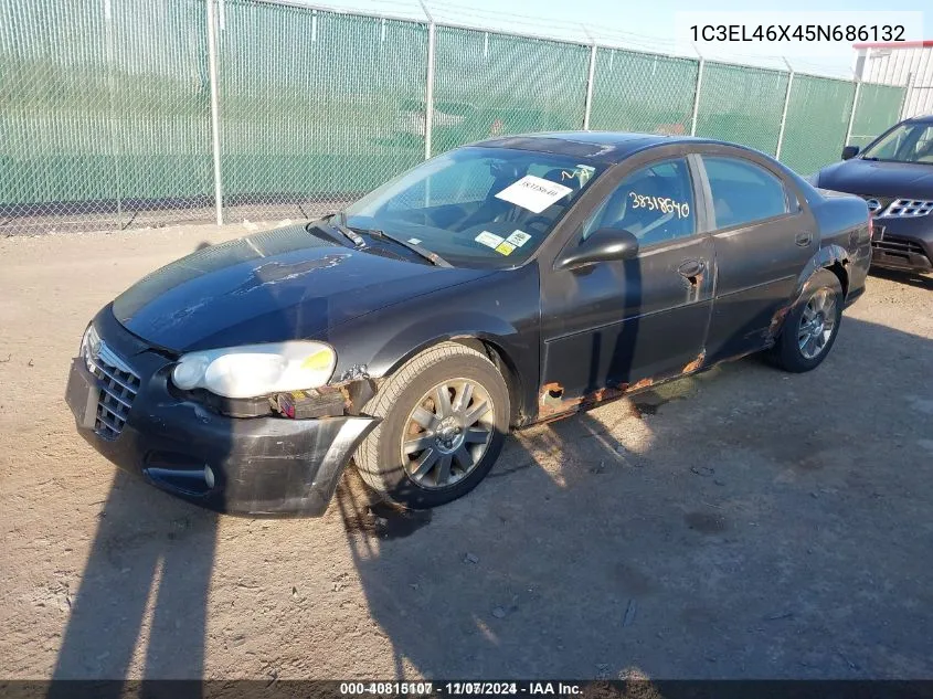 2005 Chrysler Sebring VIN: 1C3EL46X45N686132 Lot: 40815107