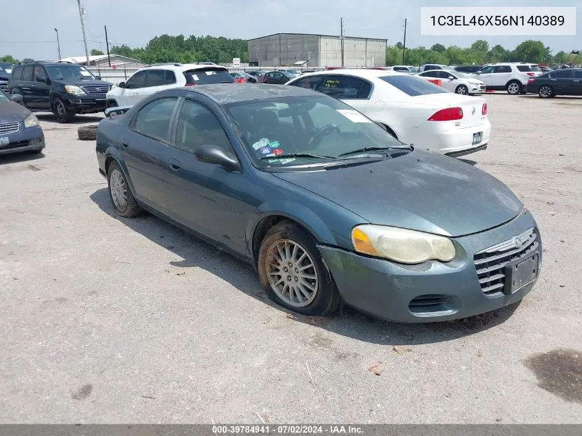 2006 Chrysler Sebring VIN: 1C3EL46X56N140389 Lot: 39784941