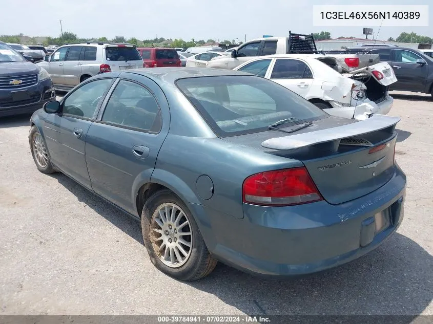 2006 Chrysler Sebring VIN: 1C3EL46X56N140389 Lot: 39784941