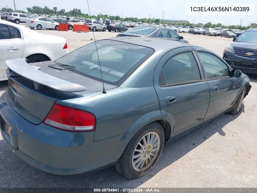 2006 Chrysler Sebring VIN: 1C3EL46X56N140389 Lot: 39784941