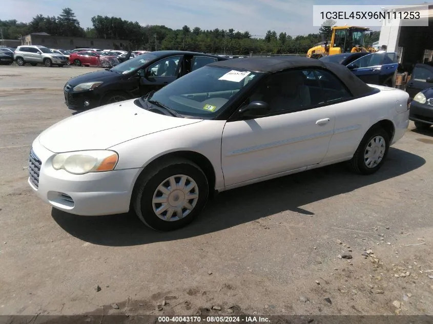 2006 Chrysler Sebring VIN: 1C3EL45X96N111253 Lot: 40043170