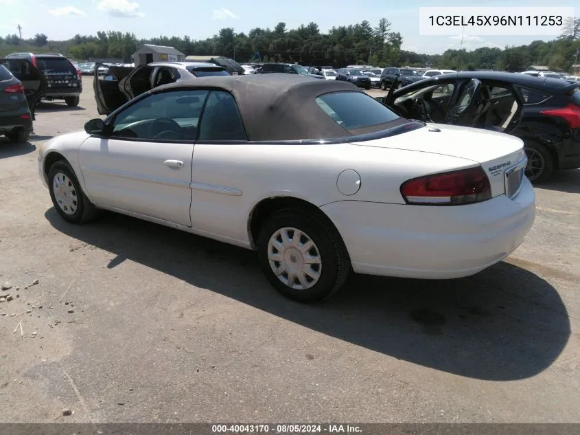 2006 Chrysler Sebring VIN: 1C3EL45X96N111253 Lot: 40043170