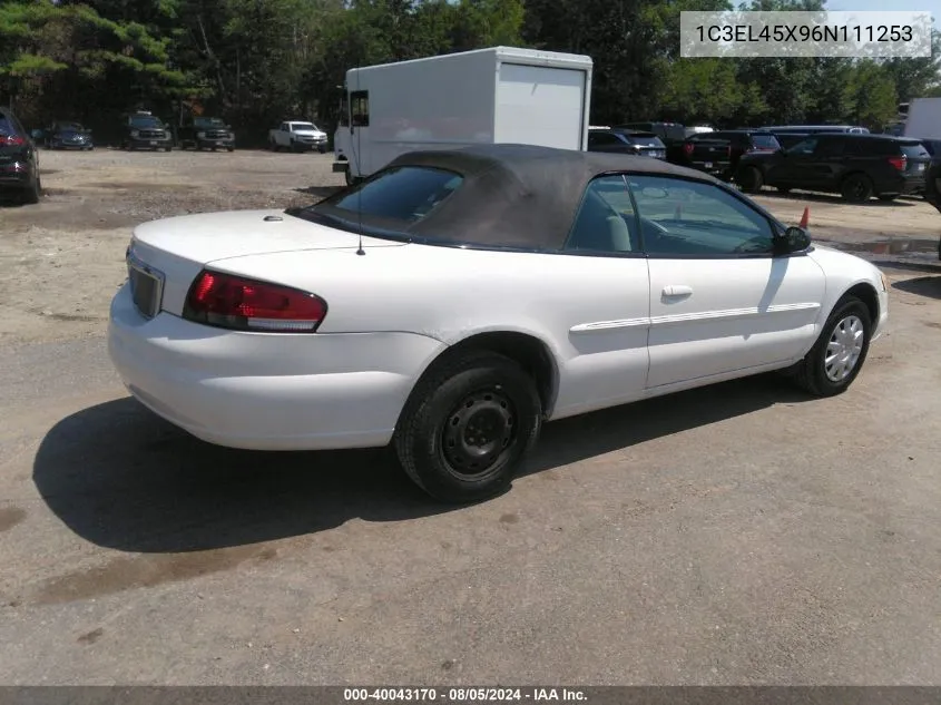 2006 Chrysler Sebring VIN: 1C3EL45X96N111253 Lot: 40043170