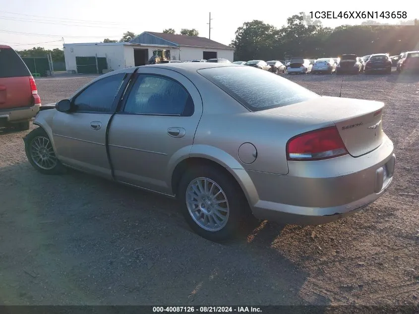 2006 Chrysler Sebring VIN: 1C3EL46XX6N143658 Lot: 40087126