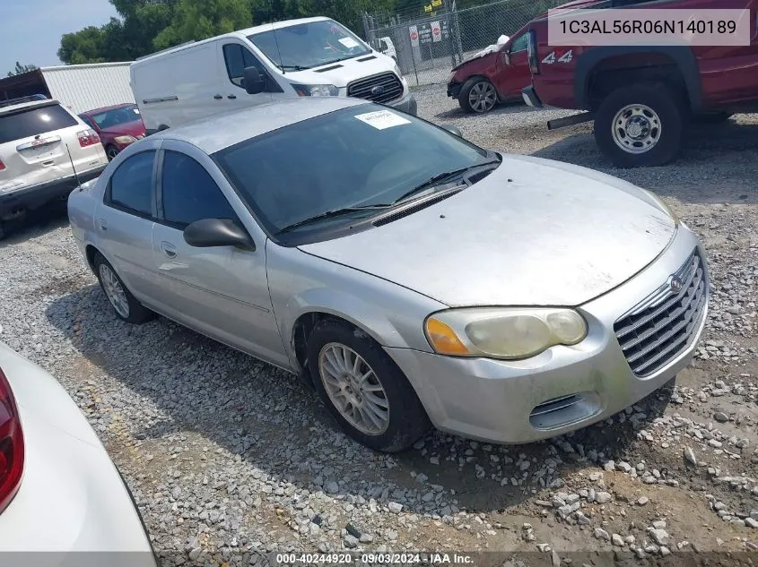 2006 Chrysler Sebring Touring VIN: 1C3AL56R06N140189 Lot: 40244920