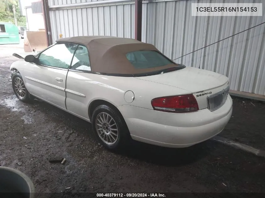 2006 Chrysler Sebring Touring VIN: 1C3EL55R16N154153 Lot: 40379112