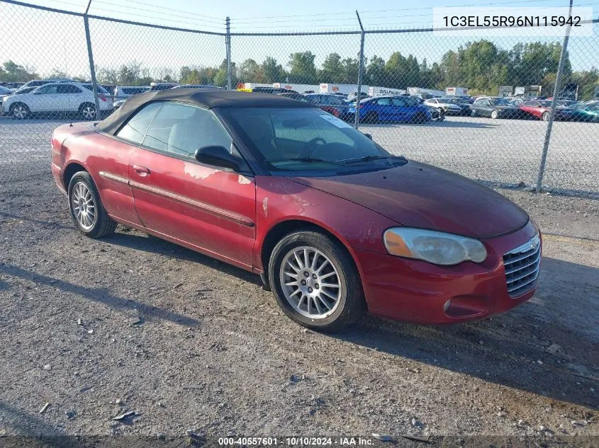 2006 Chrysler Sebring Touring VIN: 1C3EL55R96N115942 Lot: 40557601