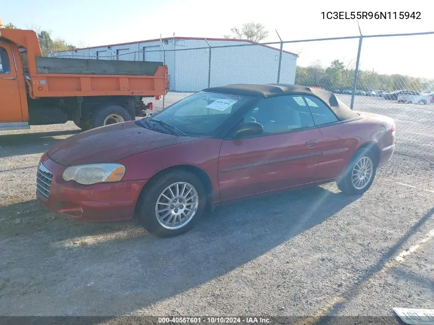 2006 Chrysler Sebring Touring VIN: 1C3EL55R96N115942 Lot: 40557601