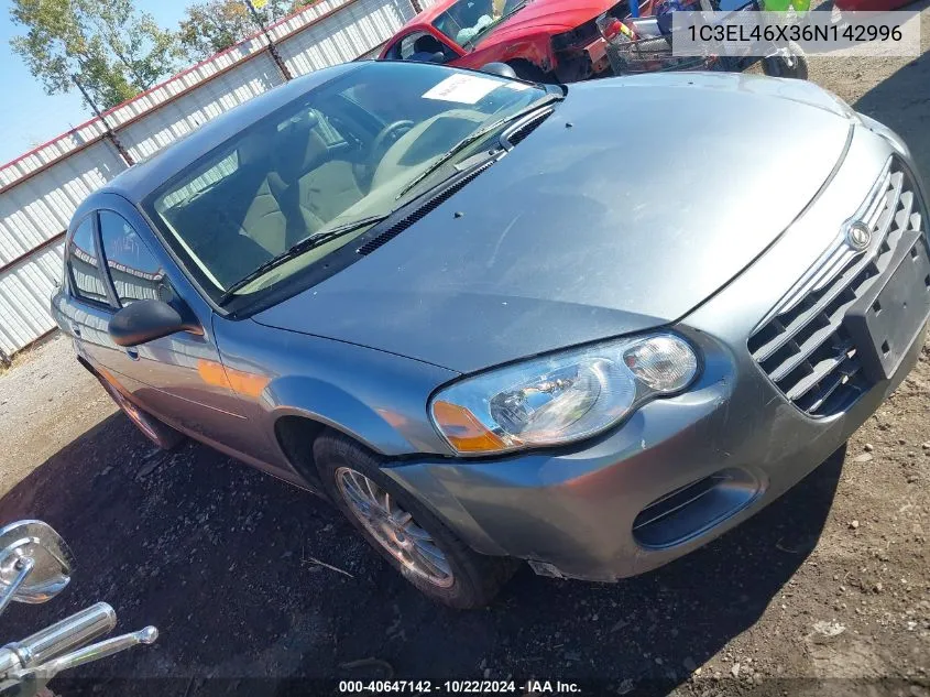 2006 Chrysler Sebring VIN: 1C3EL46X36N142996 Lot: 40647142